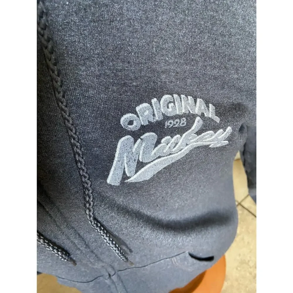 Disney Parks Unisex Hoodie Size Medium Gray Original Mickey‎ Cartoon Sweatshirt
